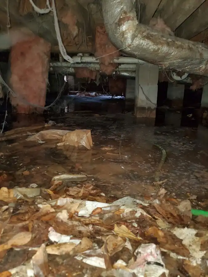 Crawl space flood assessment for Commercial Water Damage Restoration in Claremont